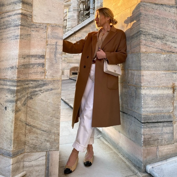 Anine Bing Dylan Camel Cashmere Blend Coat Sz S - Picture 7 of 7